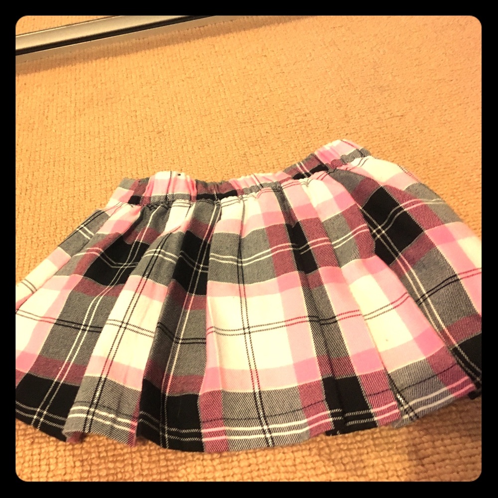 Pink plaid skirt