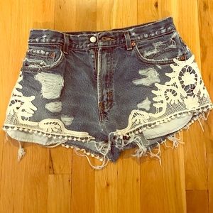 Lace Jean Shorts