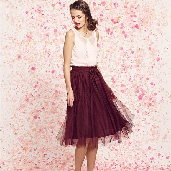 LC Lauren Conrad Dresses & Skirts - Lauren Conrad Runway Tulle Skirt Burgundy