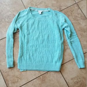 Aqua blue knit crew sweater