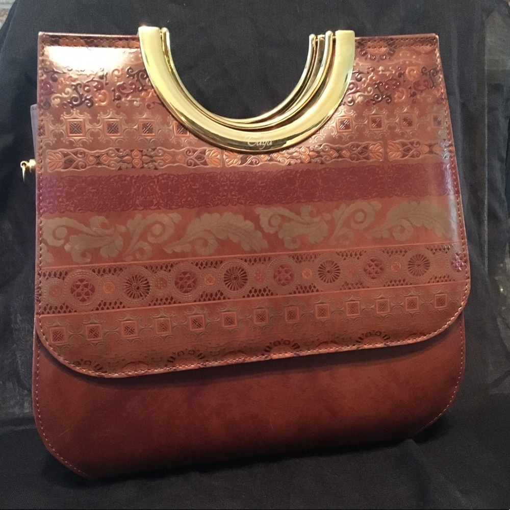 Vera Pelle Italian brown leather handbag "Talja"