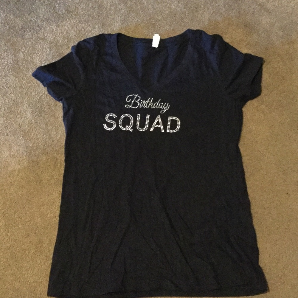 Next level birthday squad rhinestone T-shirt