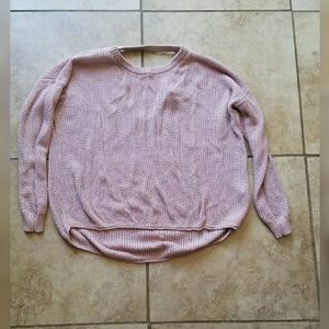Peekaboo back light pink sweater