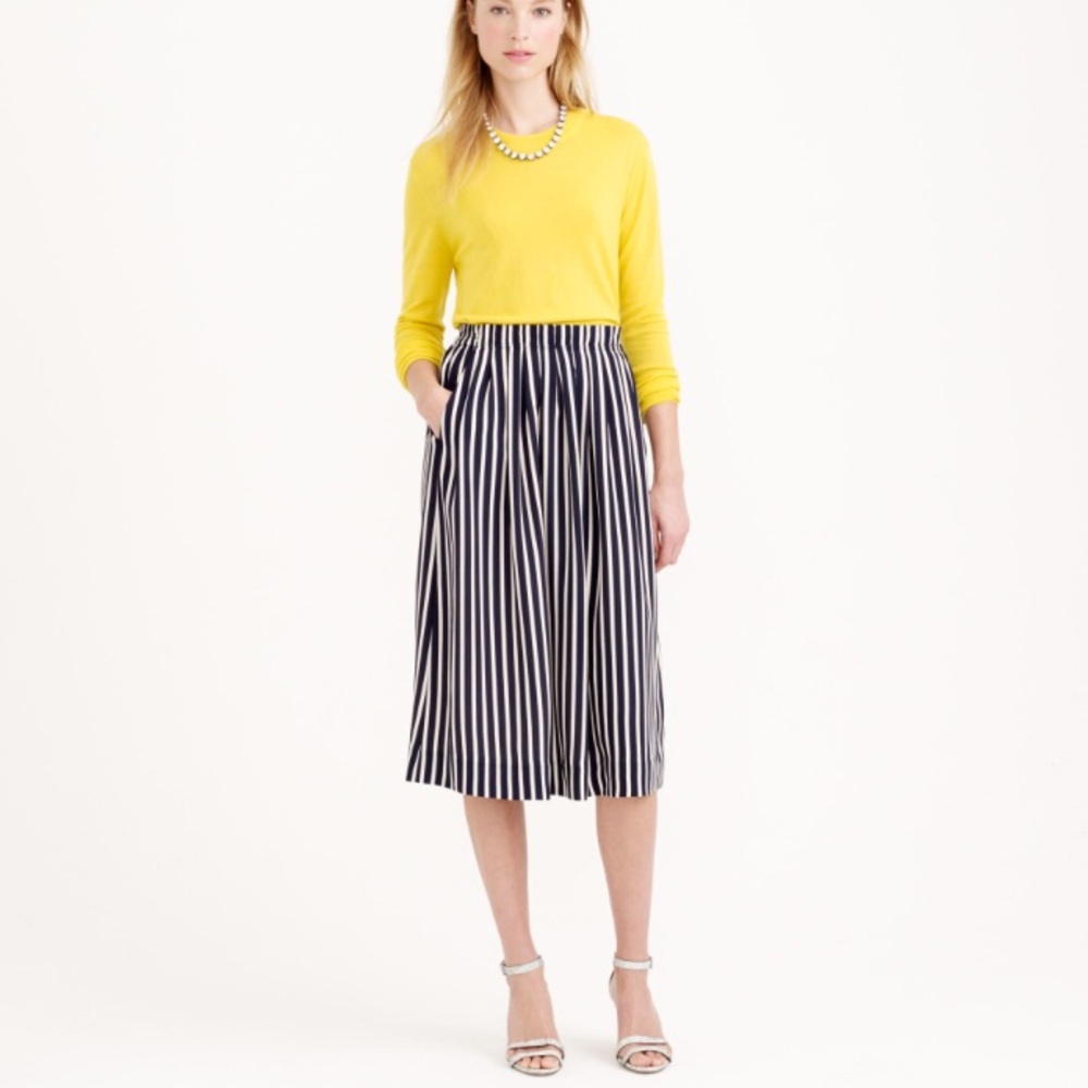 J. Crew Striped Midi Skirt Size 0