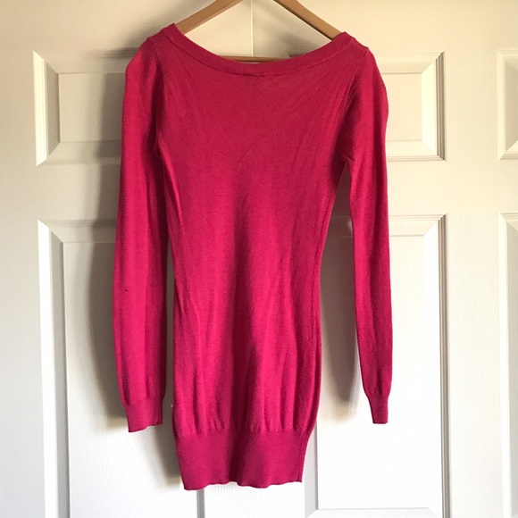 Hot Pink Tunic Sweater - Picture 2 of 2