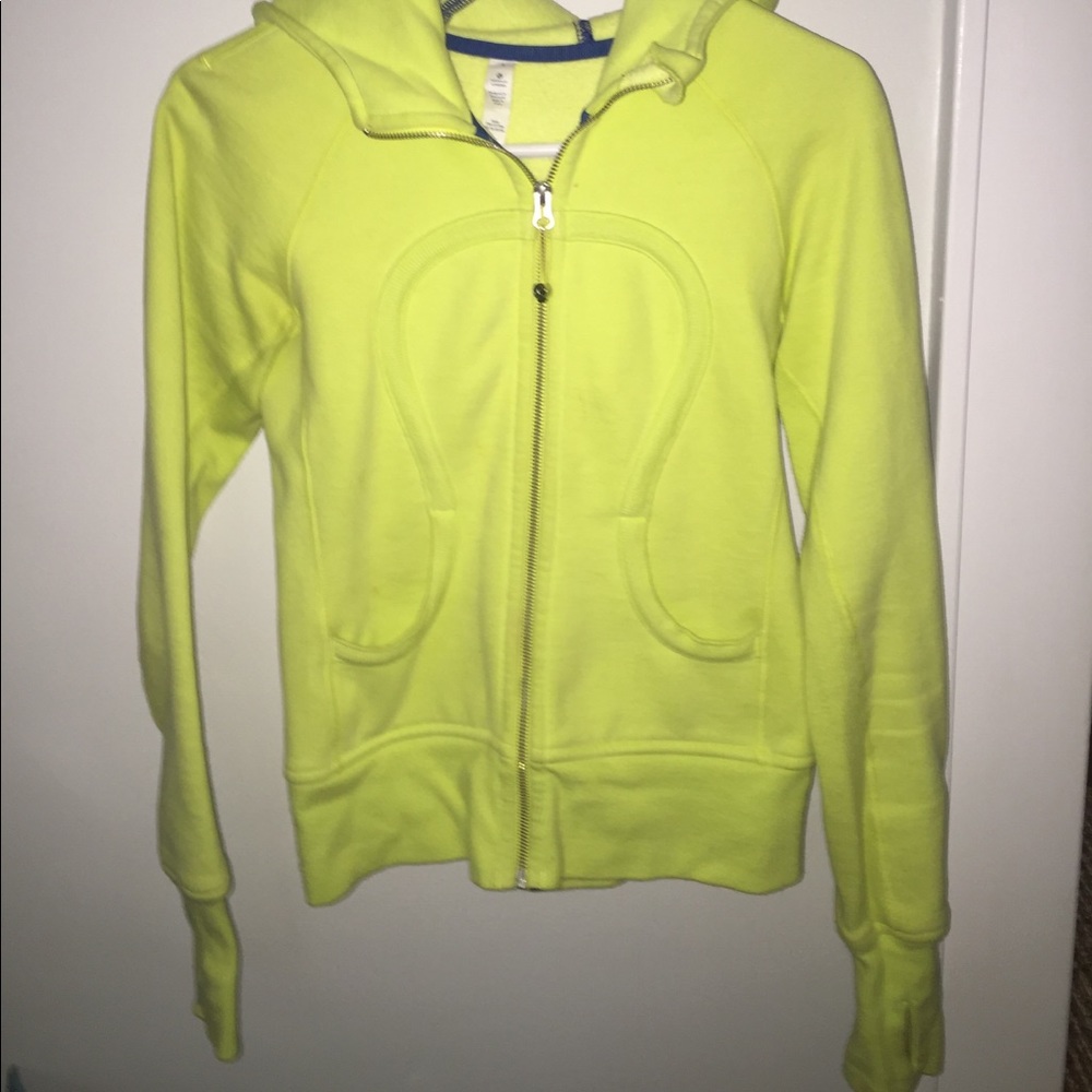 Neon yellow lulu lemon athletica jacket size 4