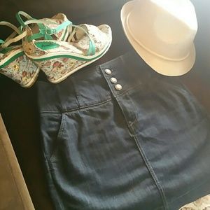 - MAKE*AN*OFFER - High waist, dark denim mini