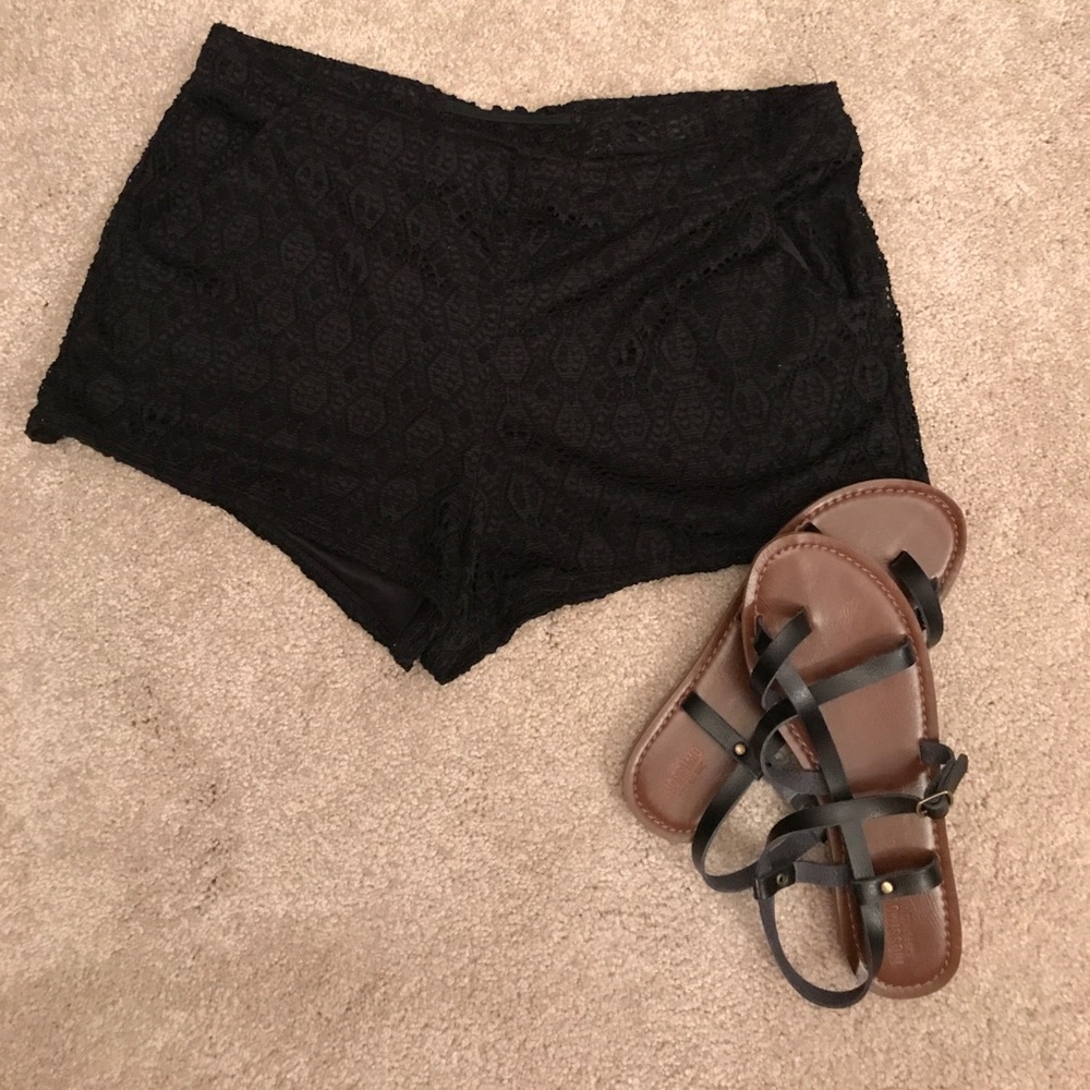 Black Lace Shorts