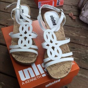 Kenneth Cole white wedge sandles. NWOT