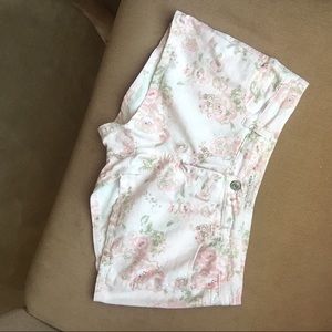 Pink floral shorts