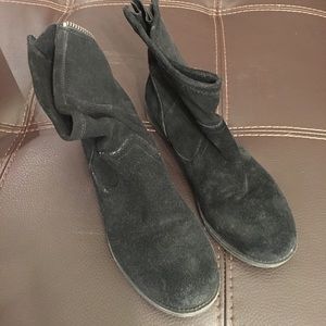 Black Suede Boots Size 9.5 by Crown Vintage