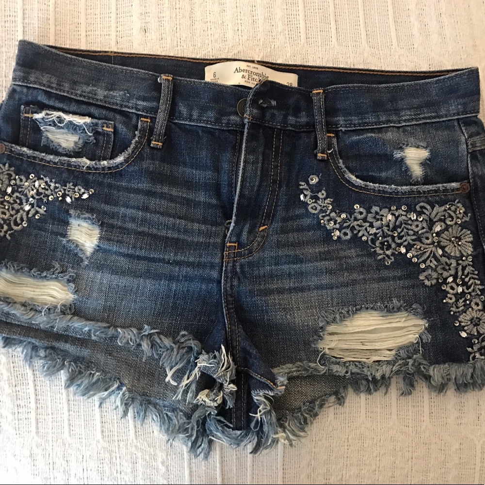 A&F High Waisted Cut Offs