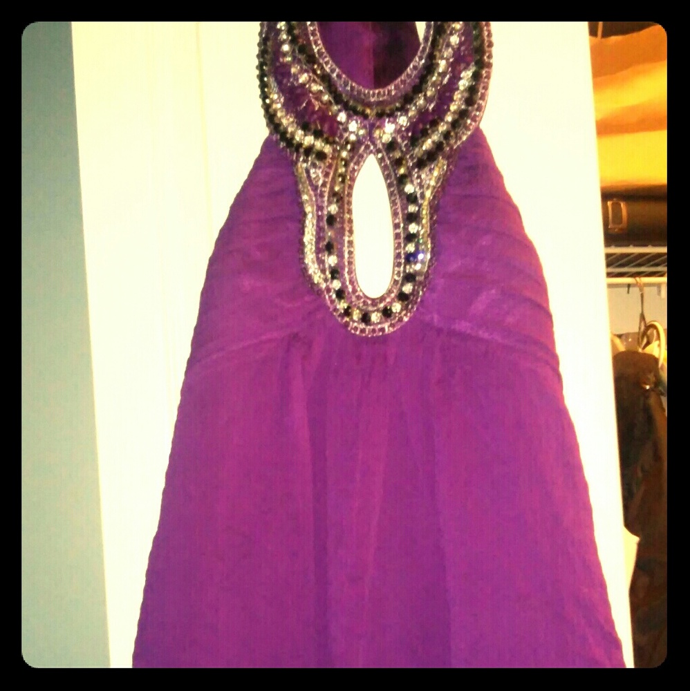 Dark purple sequin bebe top