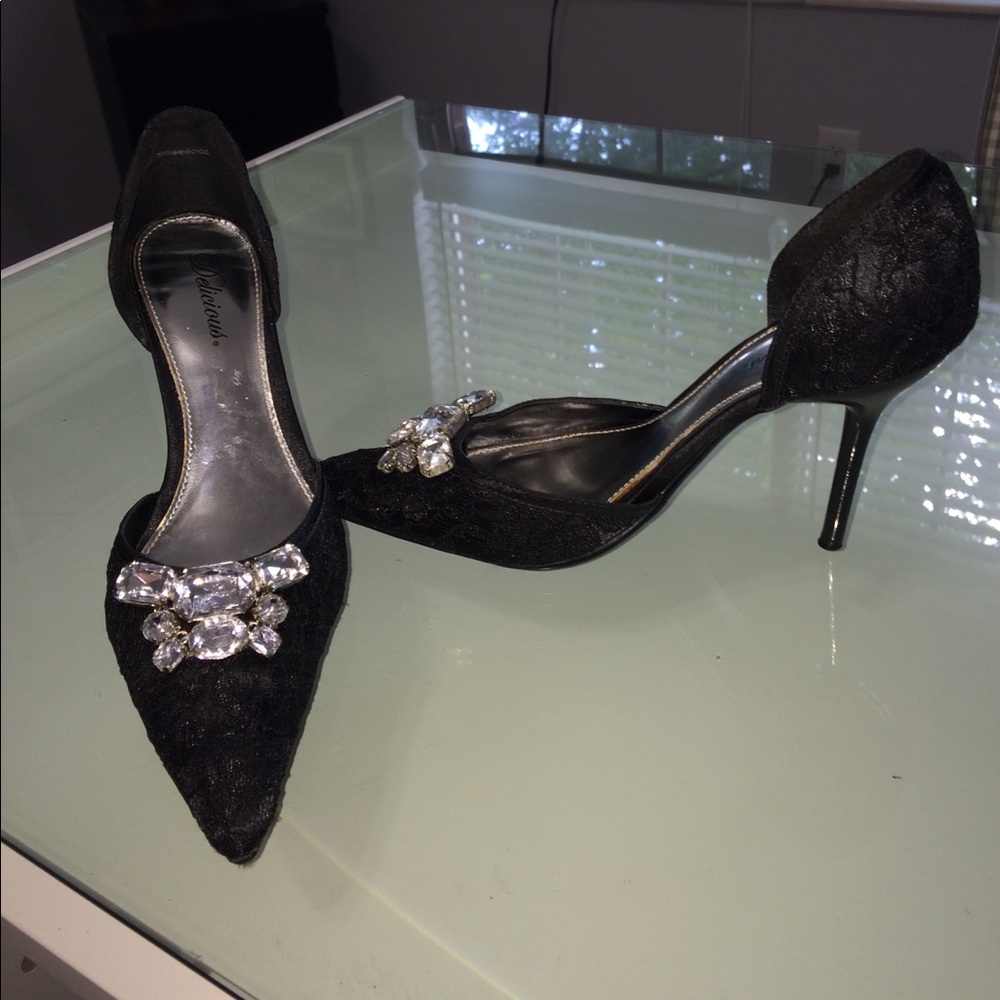 Gorgeous lace and bling heels!!