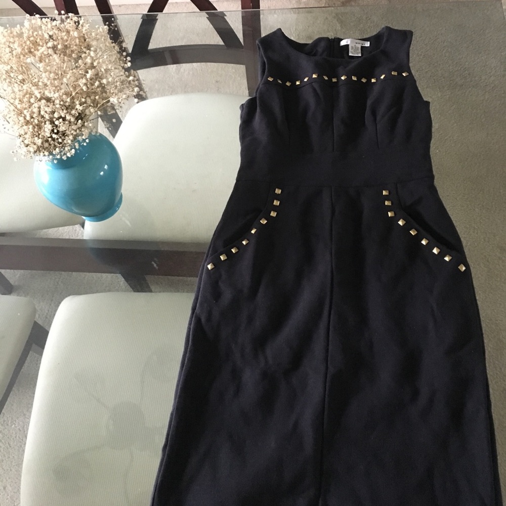 Black dress with gold detailing