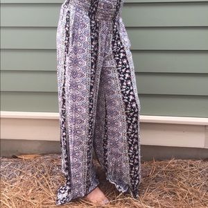 Floral patterned, flowy cotton pants.