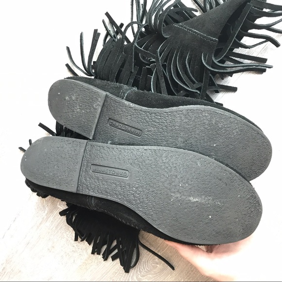 Minnetonka Black Fringe Boots - Picture 4 of 4