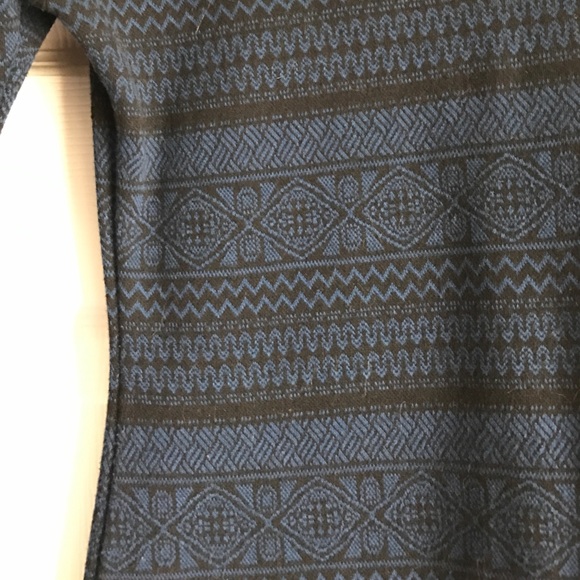 Patterned Black and Navy Bodycon Tunic Dress - Picture 3 of 3