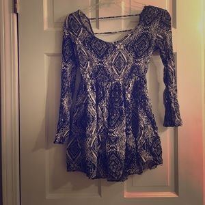 Black and white mini dress