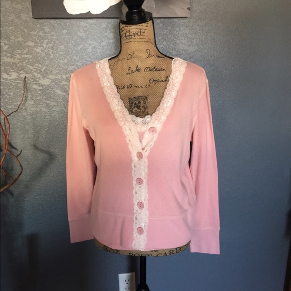 Tribal Sweaters - Sweater Set w/Lace Trim, Tribal, 2 piece