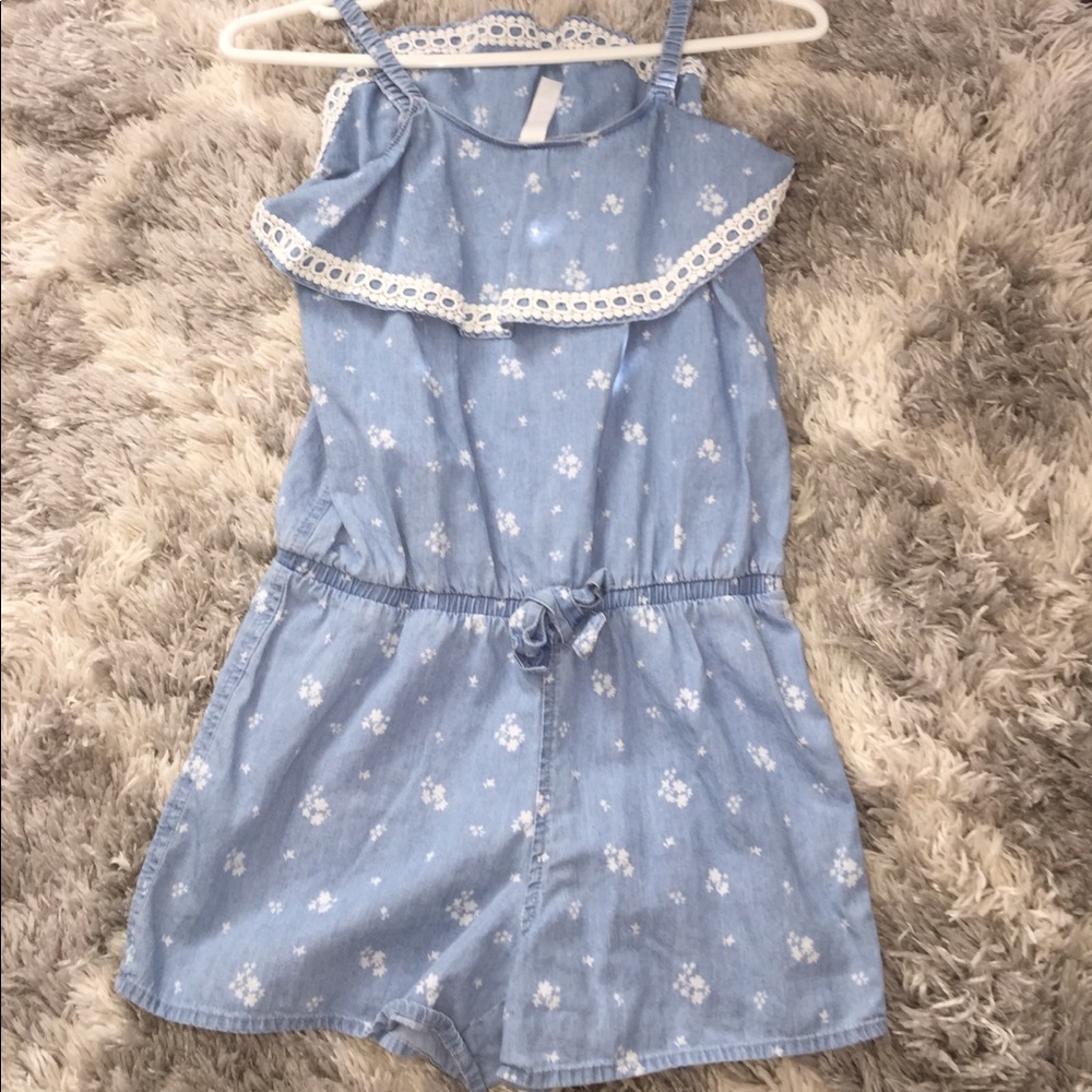 Adorable and stylish Cherokee blue floral romper!