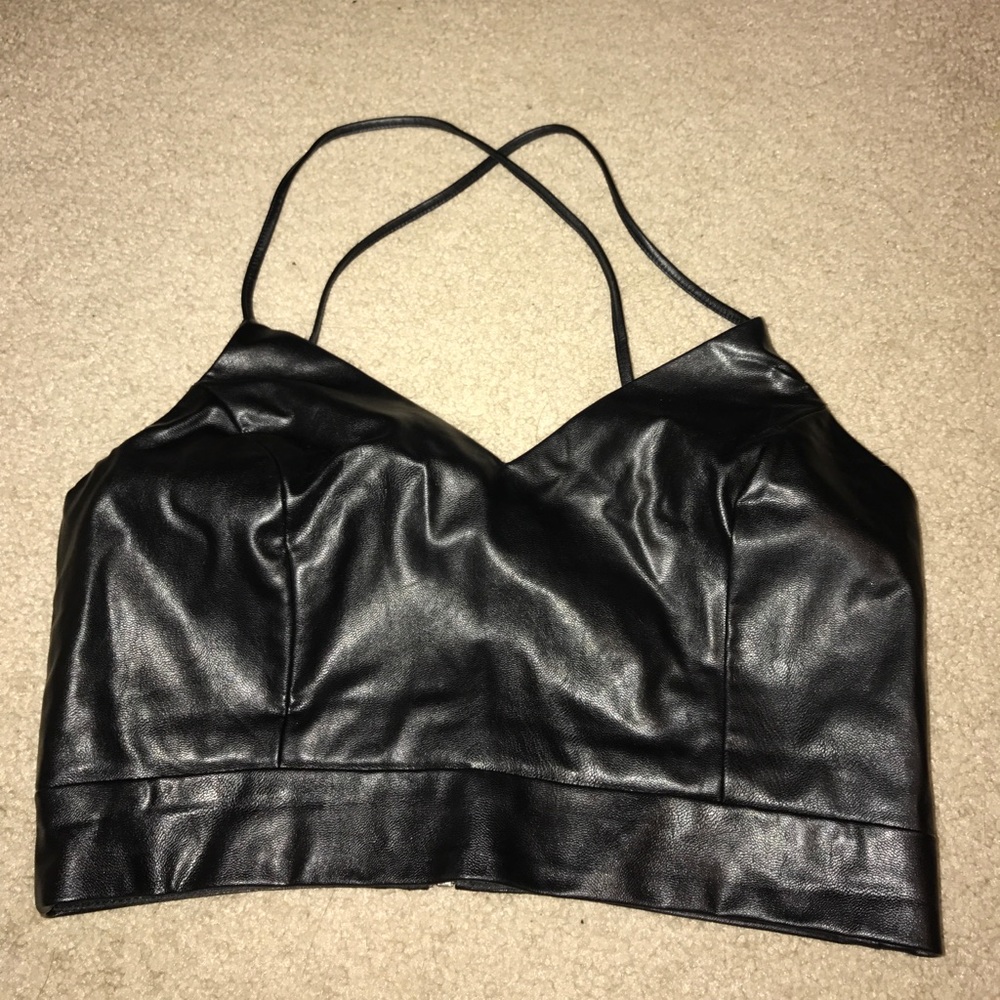 Leather crop top