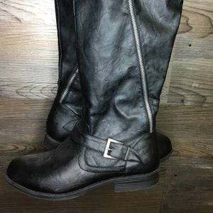 JustFab over the knee black winter boots