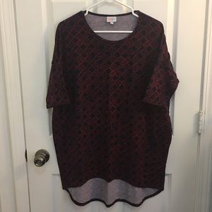 LuLaRoe S Irma - Red Navy Geometric