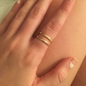 gold double stripped ring gold double stripped ring