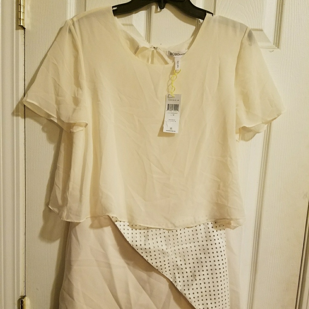 Bcbg open back skirt romper