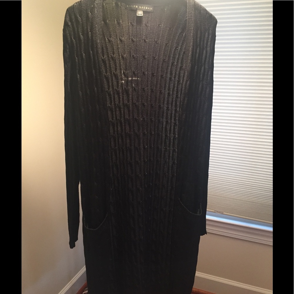 Ralph Lauren Black Long Silk Sweater