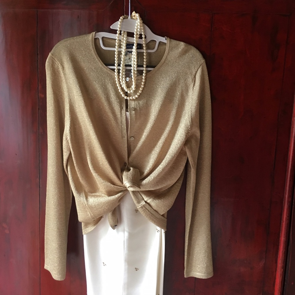 Ann Taylor Honey gold button down cardi