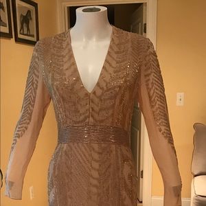 Roberto Cavalli beaded beige gown