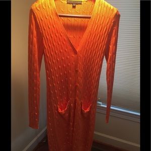 Ralph Lauren Long Silk V-Neck Sweater