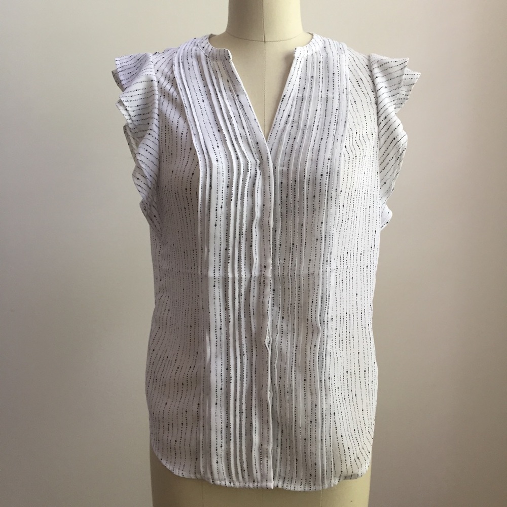 H&M Pleated-front flounce sleeve blouse