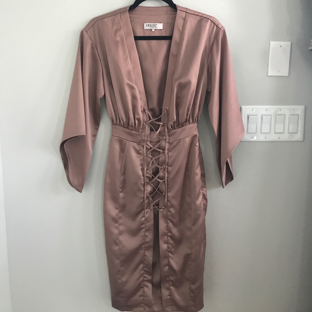 House of CB Blush Silk Dress- Never Worn