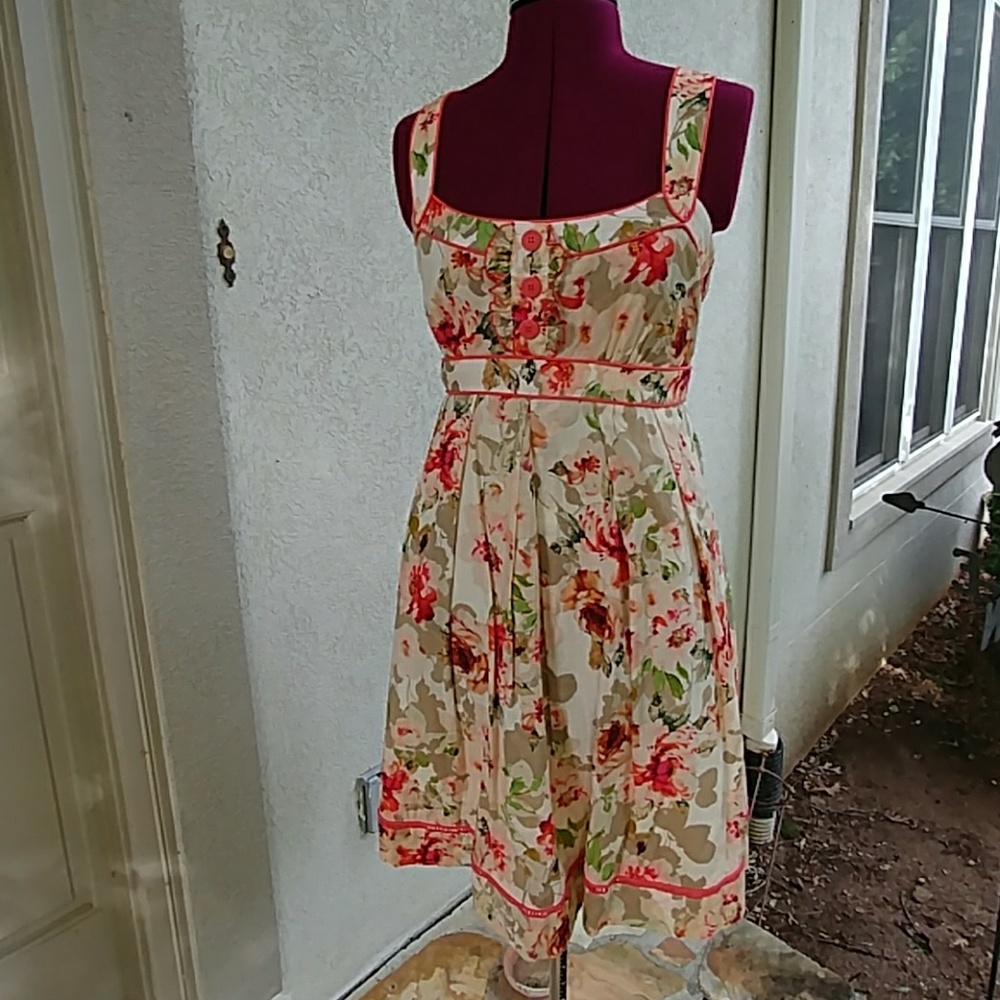 Floral sundress with lots of detailing