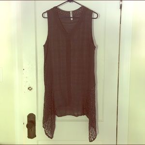 100% cotton v neck Plum tunic