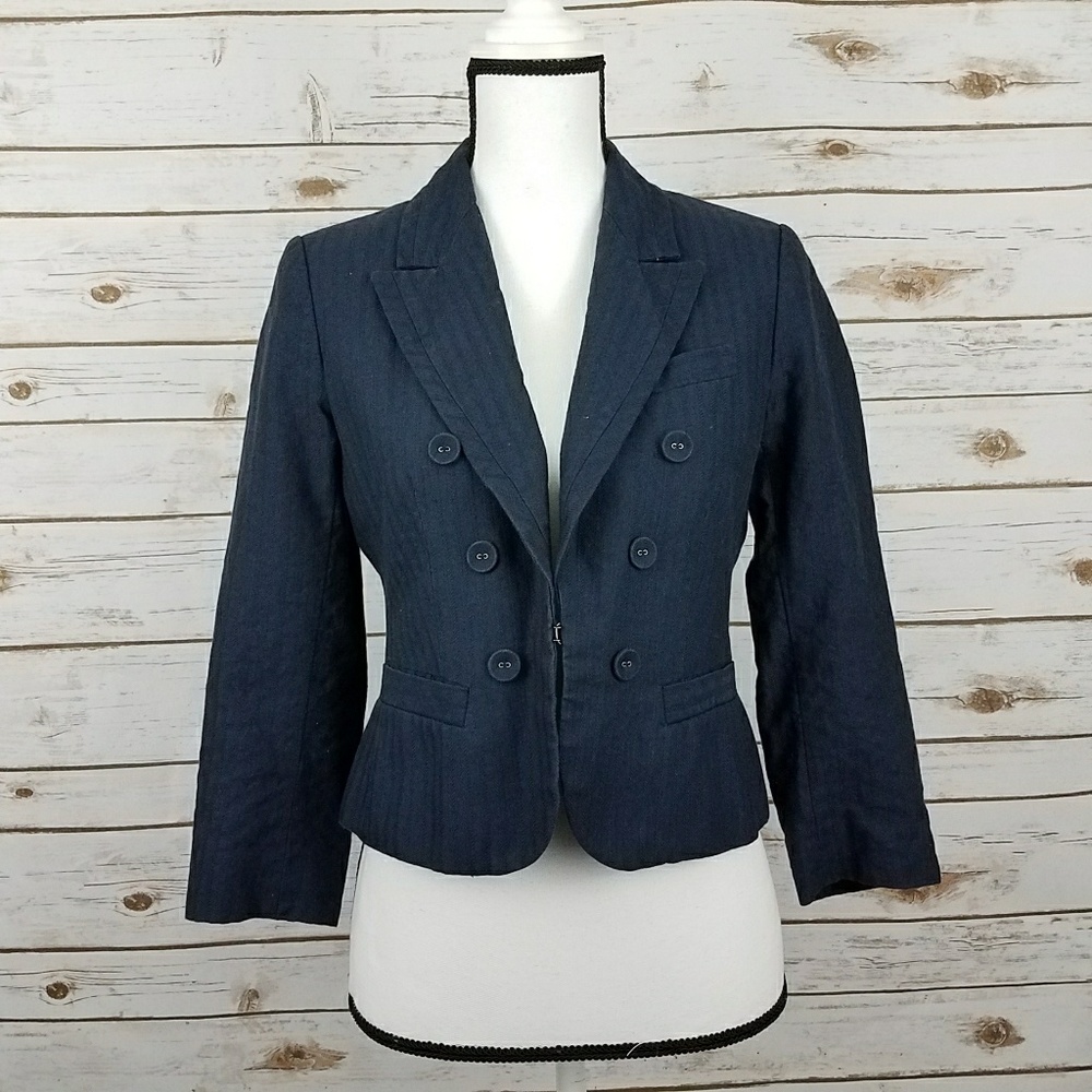 {LOFT} Cropped Navy Jacket/Blazer-Size 4