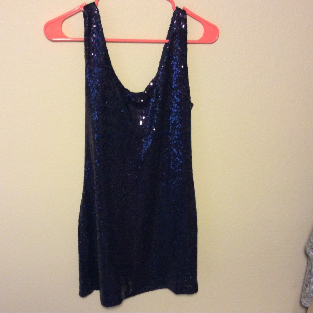 Navy sequin dress