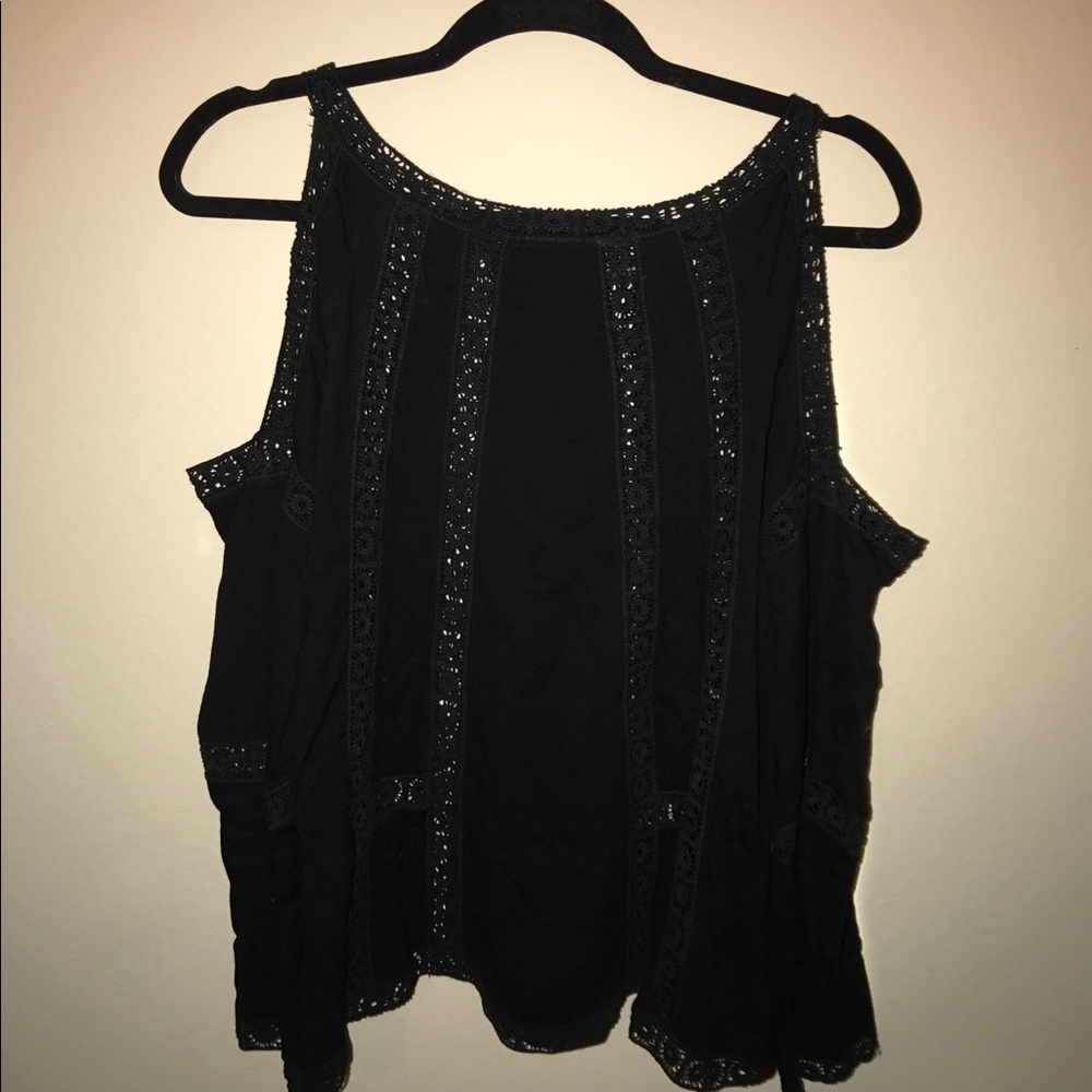 Black, Shoulderless, See-Through Top