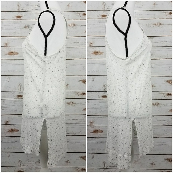 {Express} White Tunic Tank Black/Gray Speckling-M - Picture 3 of 5