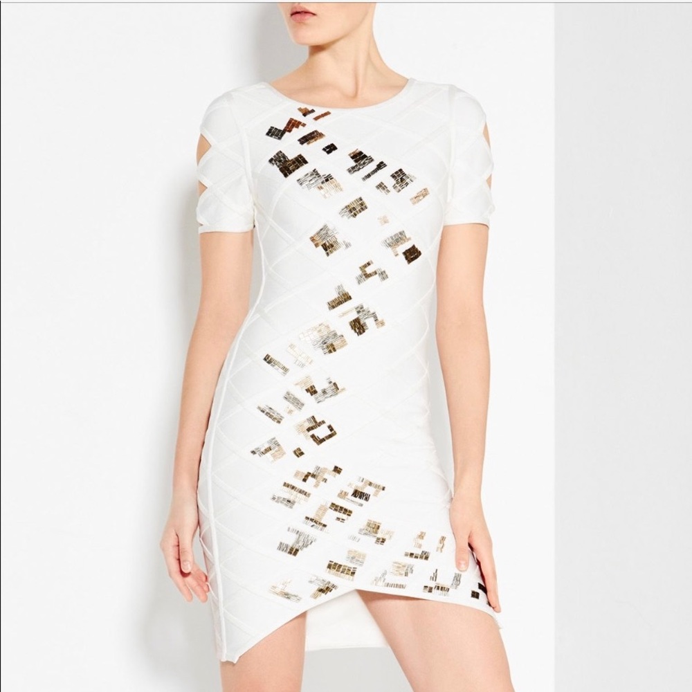 New! Herve Leger- Runway Collection White Dress