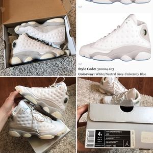 Air Jordan 13 Retro– White / Grey– University Blue