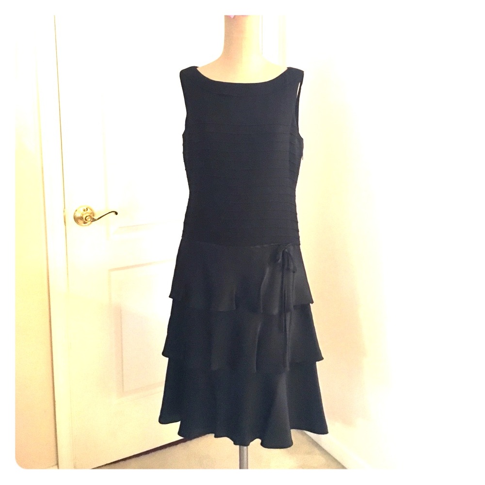 Stunning black dress .. drop waist, 100% silk