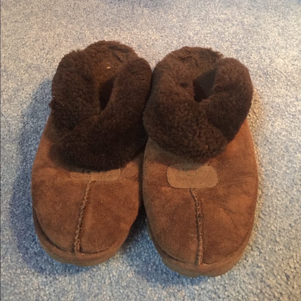 Brown UGG clog slippers