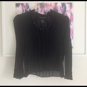 French Connection Sheer Black top