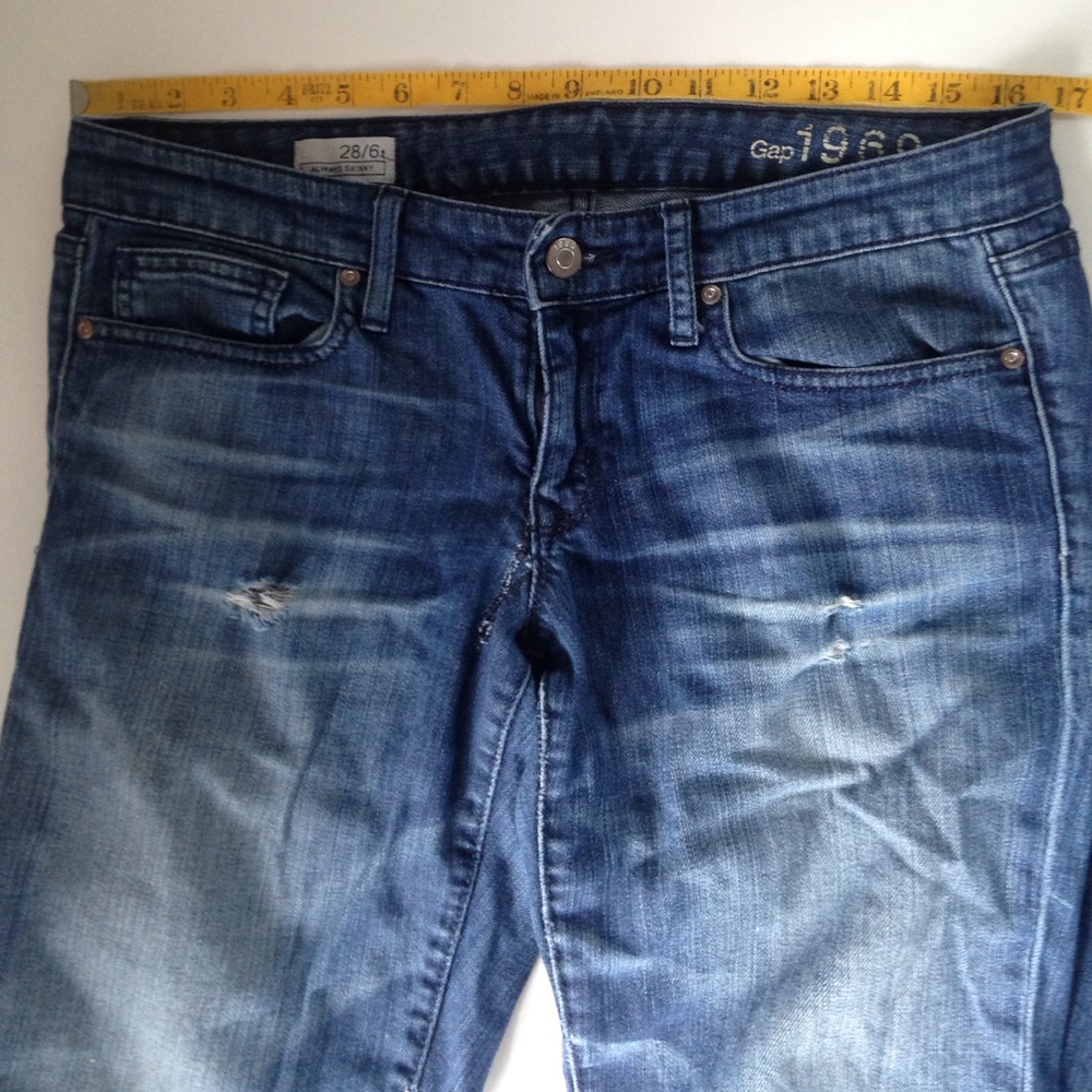 Gap "Always Skinny" Distressed Jeans 28/6 Tall