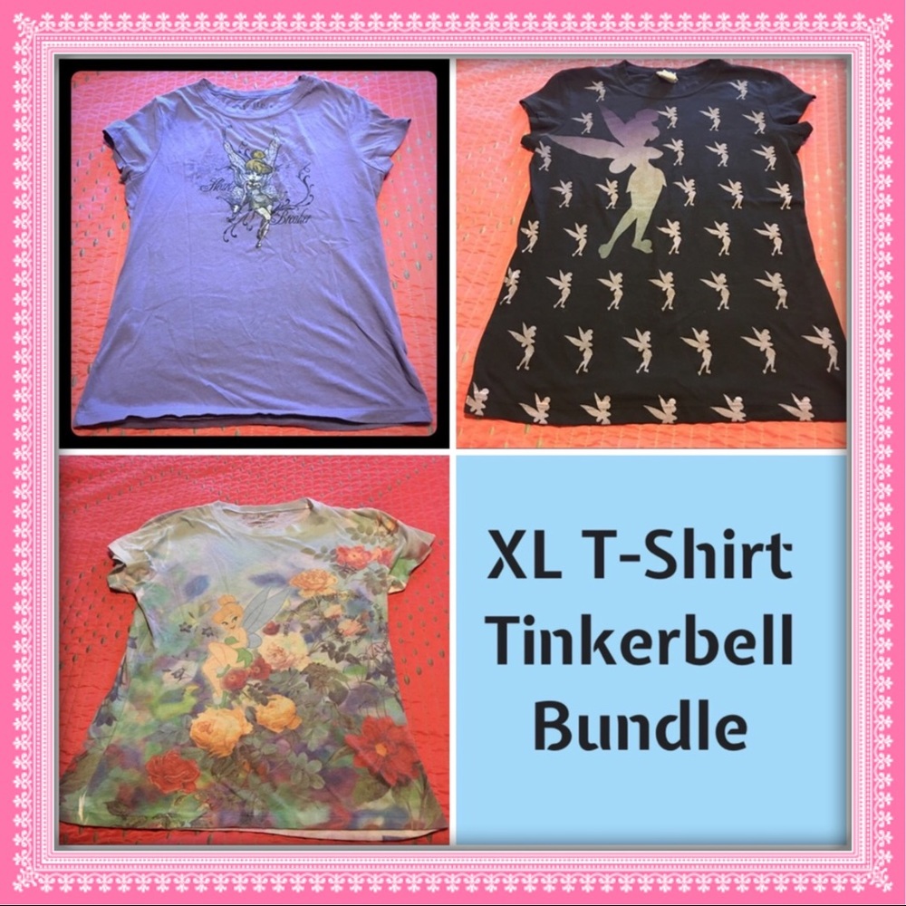 Disney Tinkerbell XL shirt bundle EUC