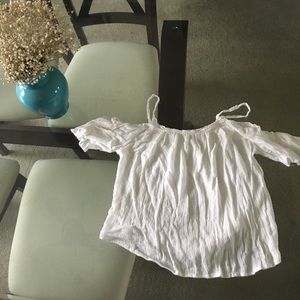 White off the shoulder crop top